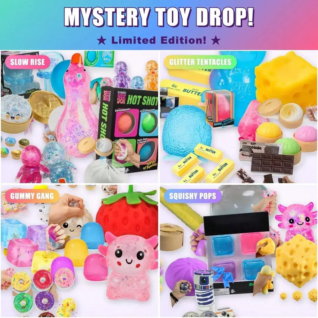 Assorted Squishy Figures Blind Box 100+ Pieces — Party Favor Set