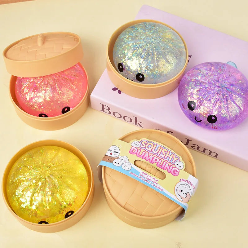 Hot Selling Glitter Dumpling Mochi Squishy — Collectible Party Gift