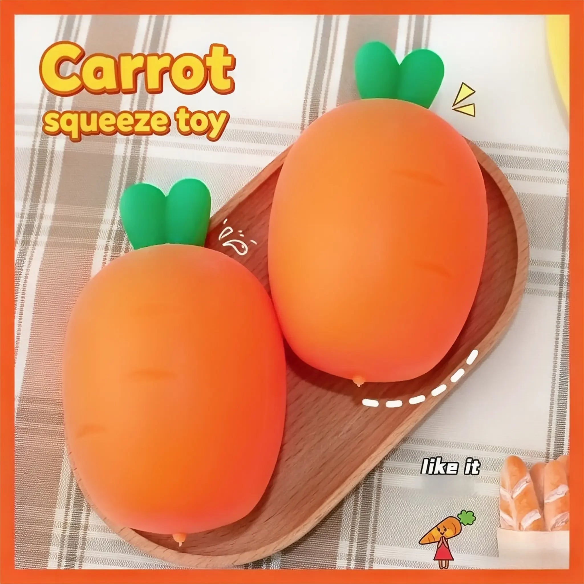 Realistic Carrot Squishy — Slow Rising Vegetable Toy