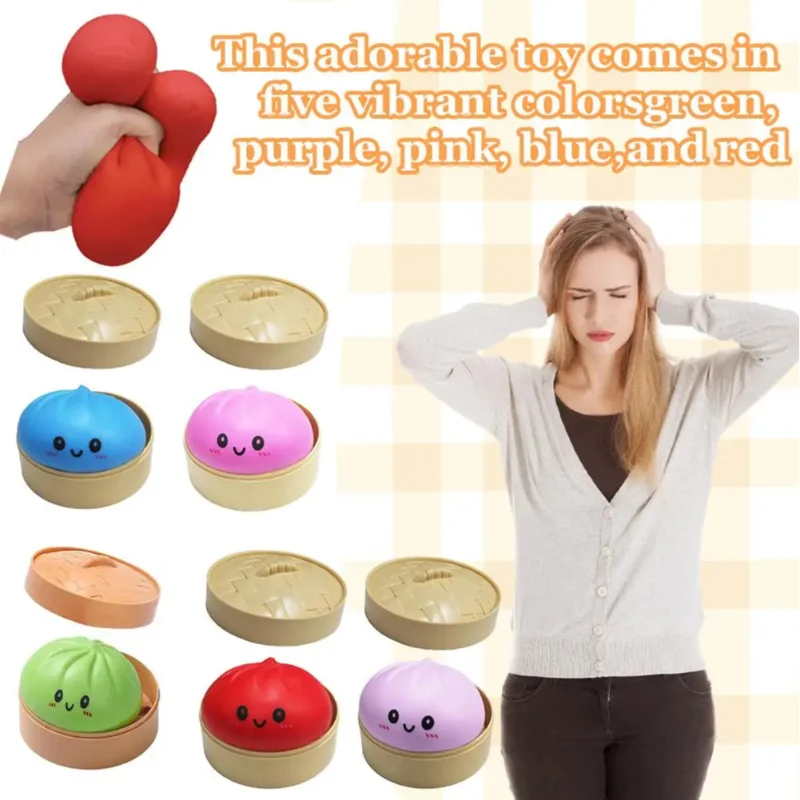 Colorful Dumpling Squishy Stress Ball — Slow Rebound Squeeze Toy