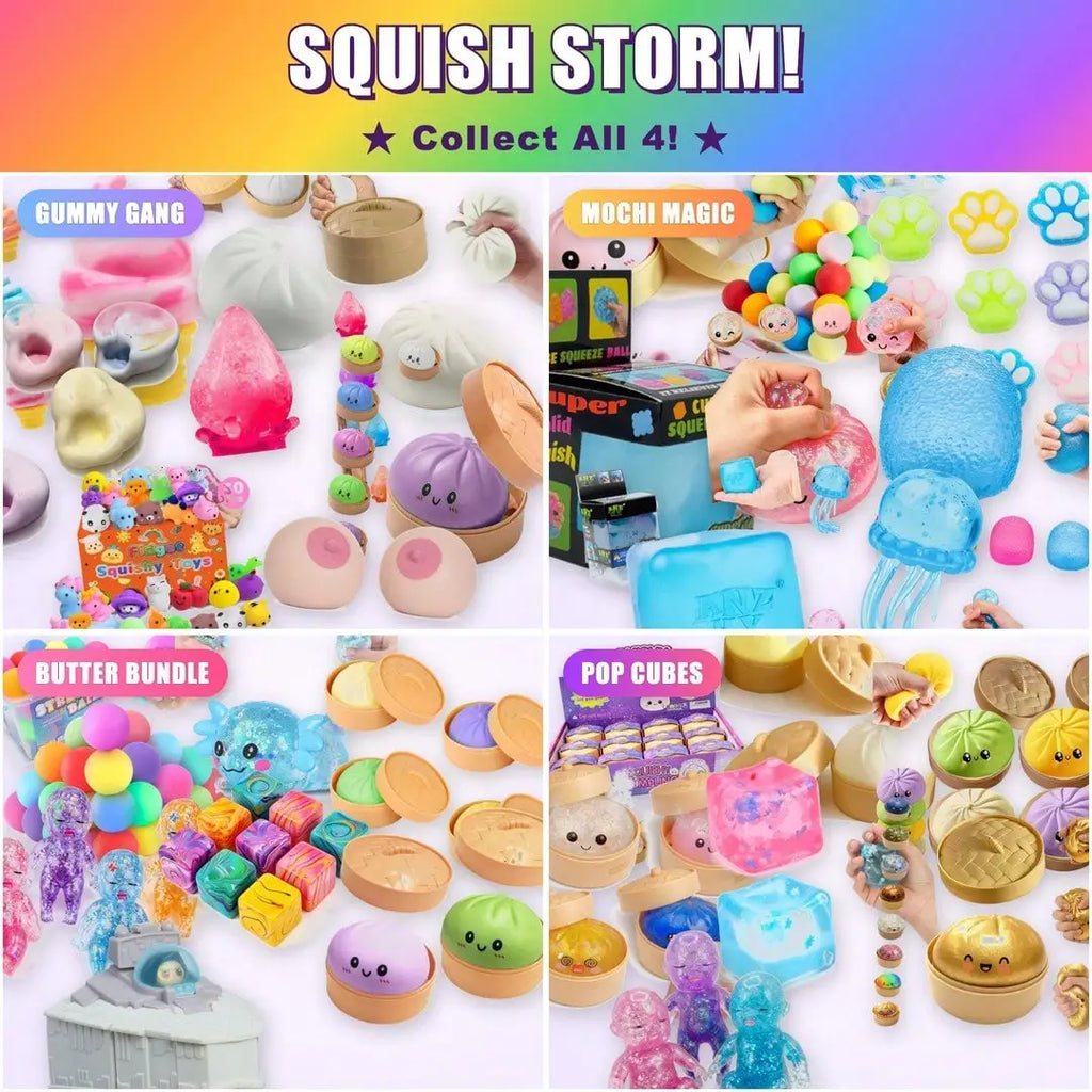 Surprise Mystery Squish Box — Mixed Food & Animal Squishy Set
