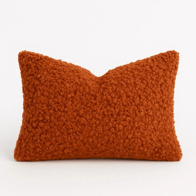 Sherpa Throw Pillow (Rust Brown)