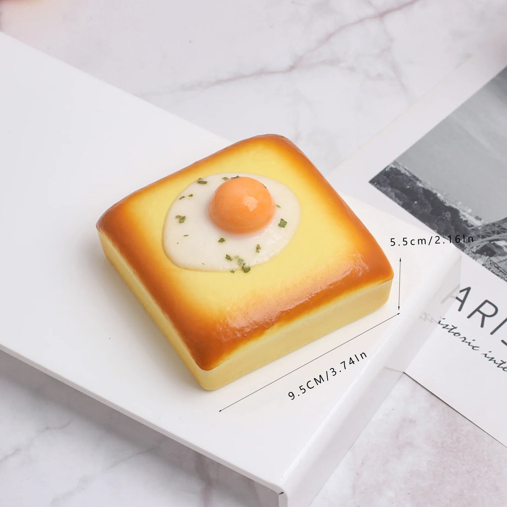 Fried Egg Toast Squishy — Slow Rising Novelty Toy