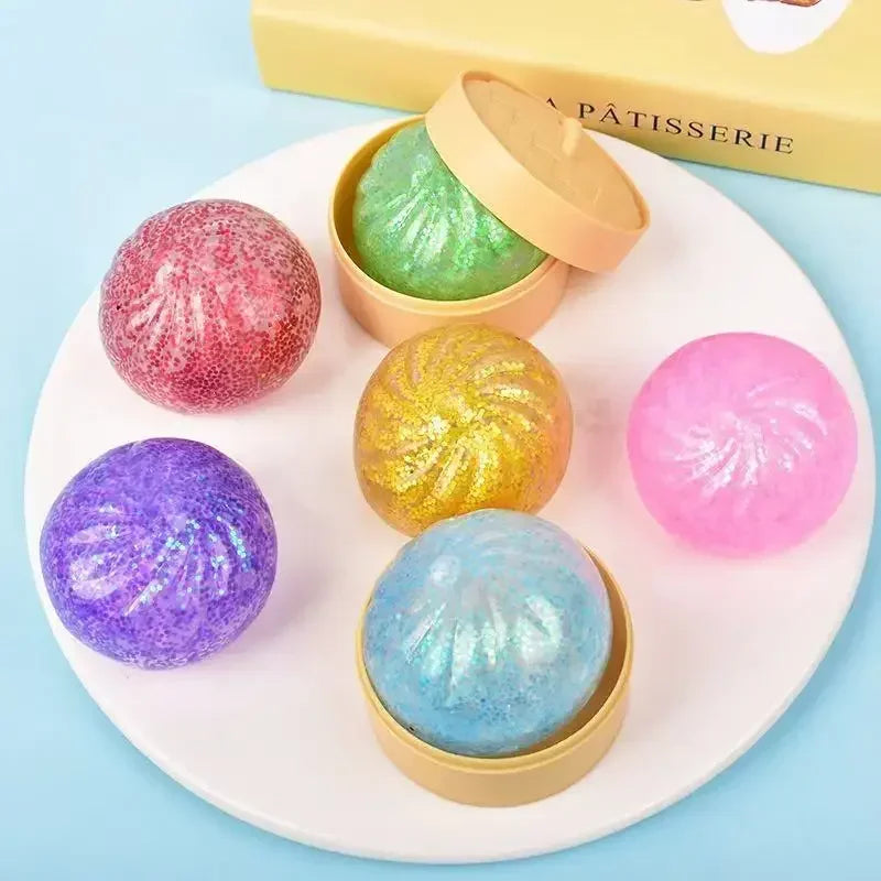 Glitter Dumpling Squishy — 1 Piece | Pick 1 of 21 Colors | Ships Same Day USA