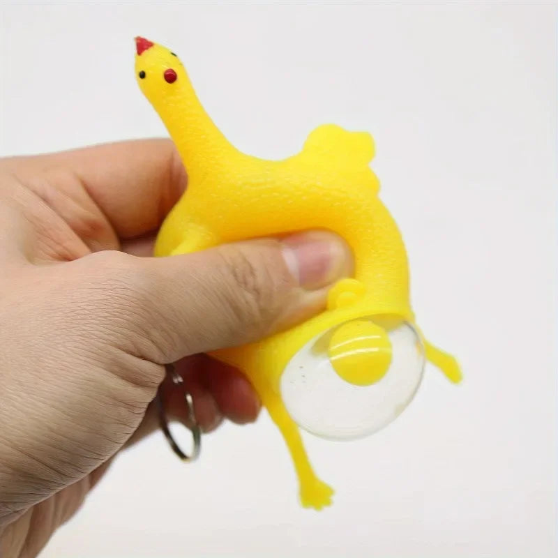 Squeeze Chicken Egg Keychain