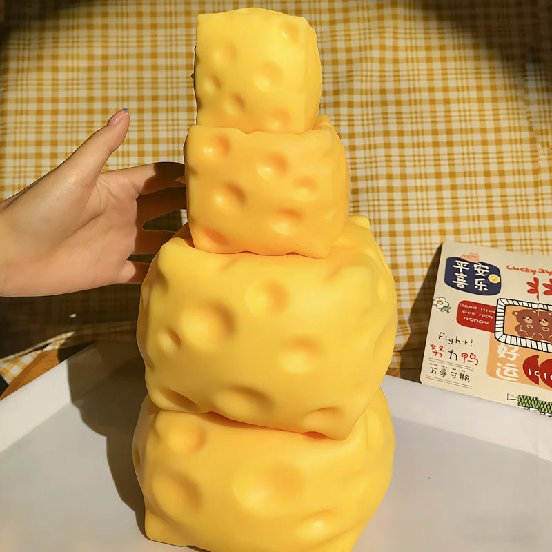 Squishy Square Cheese Fidget Toy — Slow Rebound Butter Cheese Stress Ball
