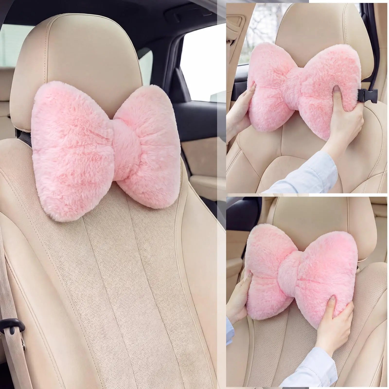 Bow Headrest Car Neck Pillow Set (2-Pack)