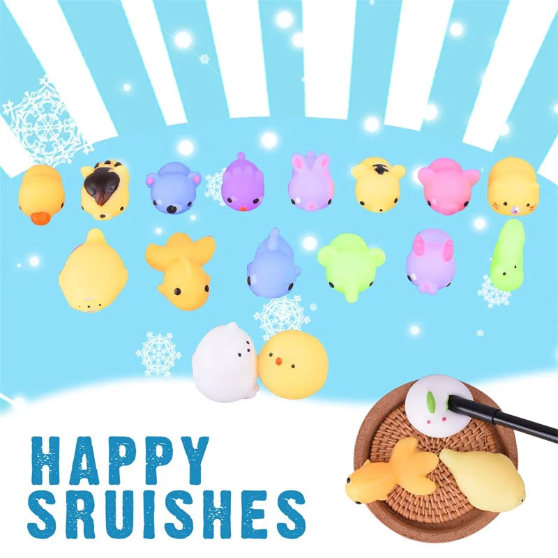 50-Pack Mochi Squishies Kawaii Animal Set — Party Favors & Antistress Toys