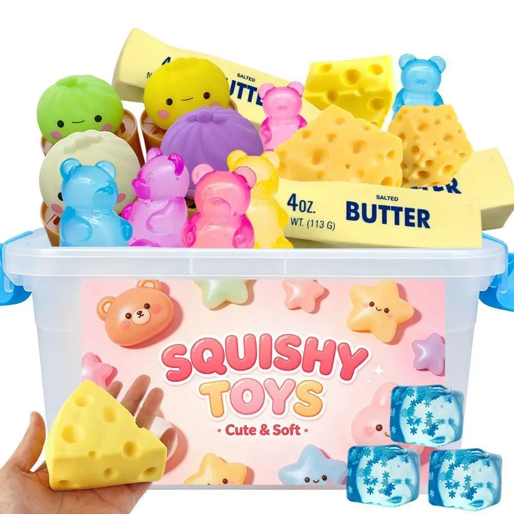 Multi Slow-Rising Squishy Set — Cheese Steamed Bun Dumpling Butter Bear