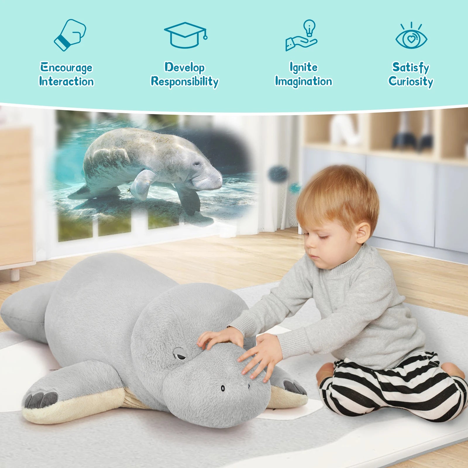 Large Manatee Plush Toy