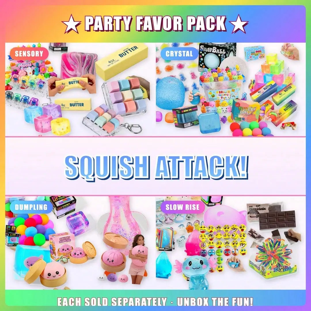 Surprise Mystery Squish Box — Mixed Food & Animal Squishy Set
