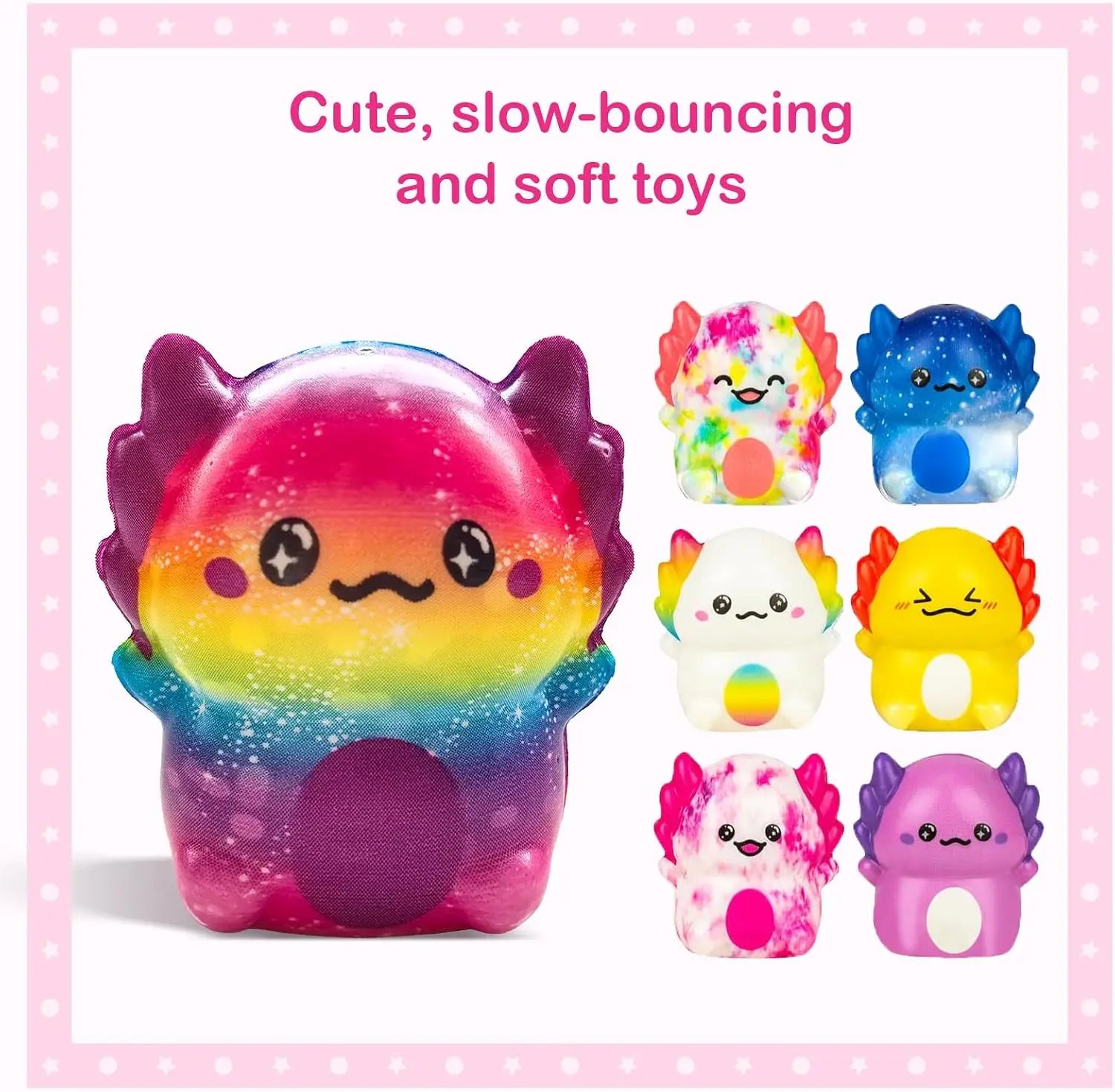 24-Pack Axolotl Squishy Toys — Soft Slow Rising Sensory Fidget for Kids