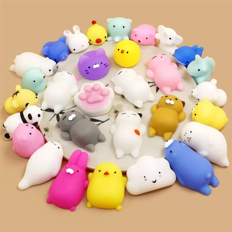 50-Pack Mochi Squishies Kawaii Animal Set — Party Favors & Antistress Toys