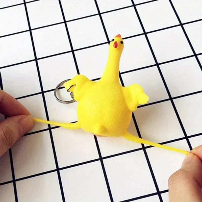 Squeeze Chicken Egg Keychain