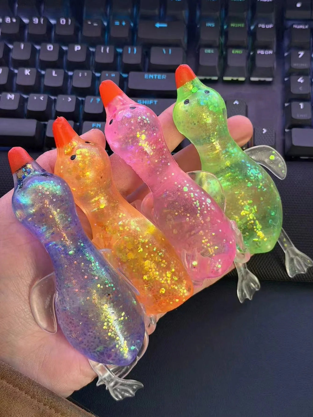Glitter Jellyfish Squishy — Water Squeeze Vent Toy