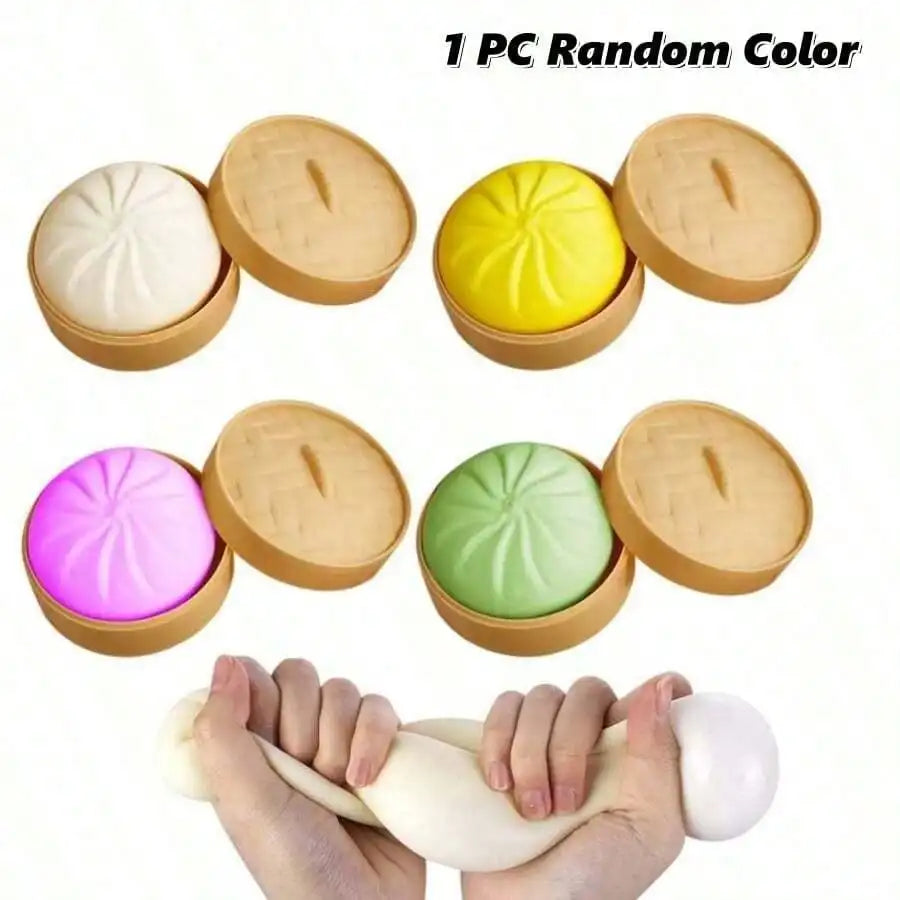 Handmade Dumpling Squishy 2-Pack with Bamboo Steamer Case