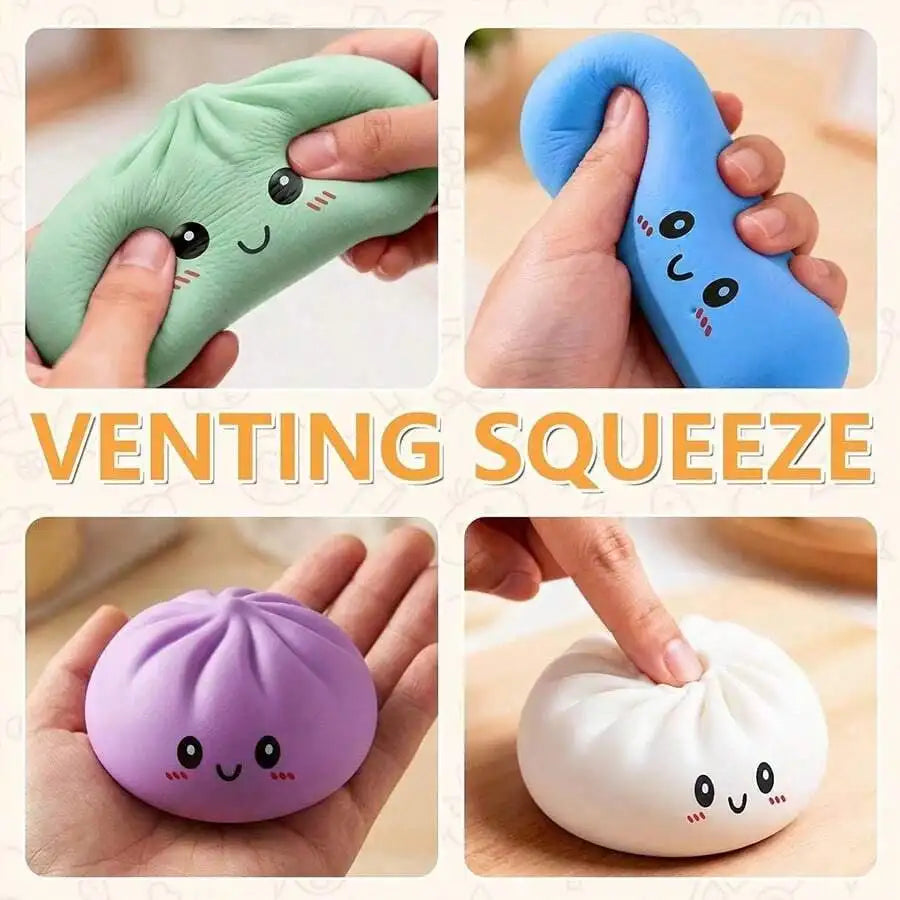 Handmade Dumpling Squishy 2-Pack with Bamboo Steamer Case