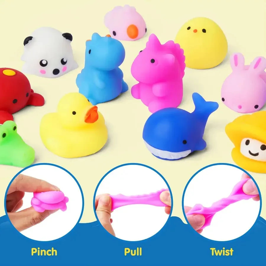 25-Pack Mini Animal Fruit Mochi Squishies — Party Favors Easter Basket