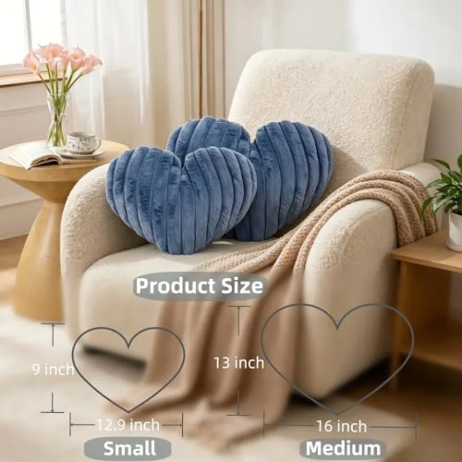 Heart-Shaped Faux Fur Pillow