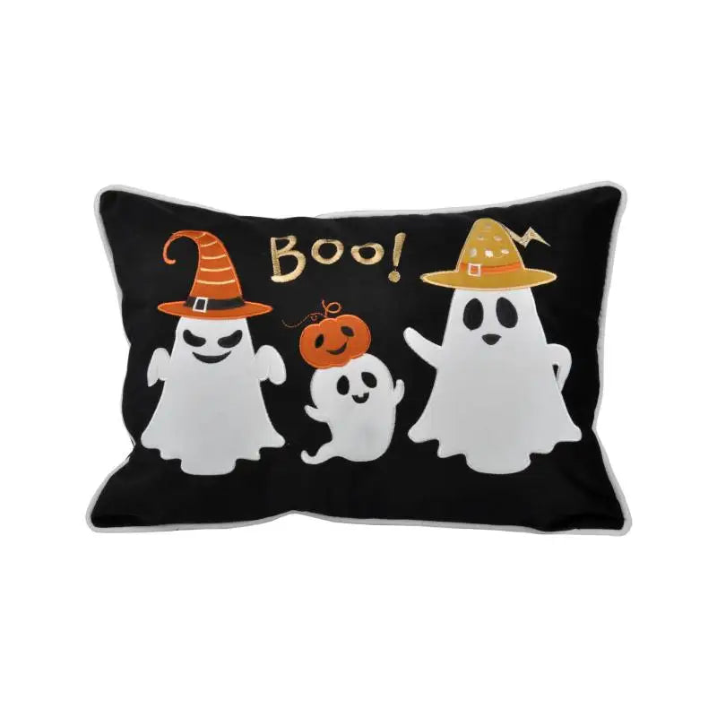 Halloween Ghost Velvet Throw Pillow Set