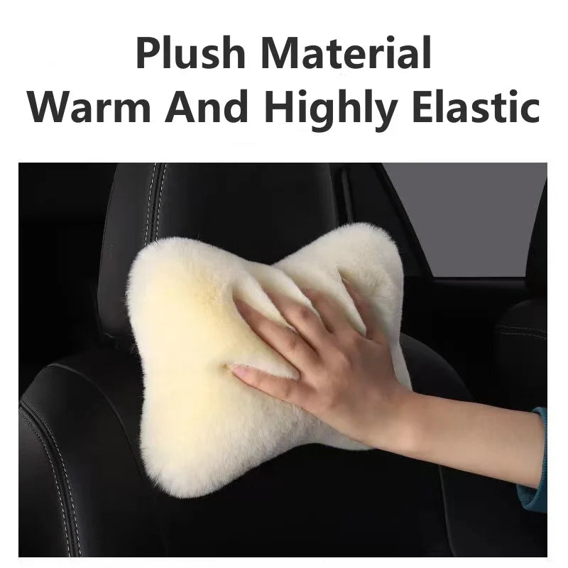 Rabbit Plush Car Headrest Pillow