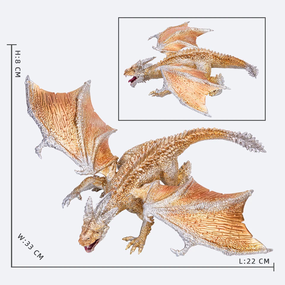 Gold Magic Dragon Action Figure - Mythical Beast Collectible