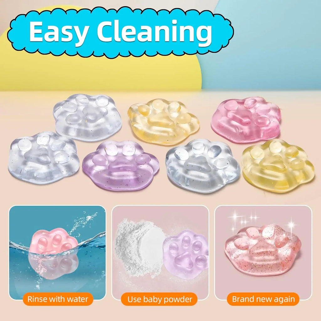 40-Pack Mini Cat Paw Mochi Squishies — Kawaii Anxiety Toys for Kids