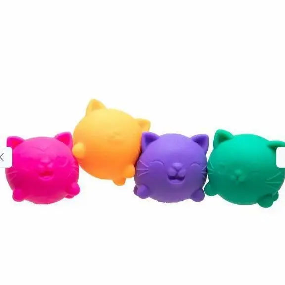 4-Pack Teenie Cool Cats Mini Squishy Toys — Stress Relief Adults
