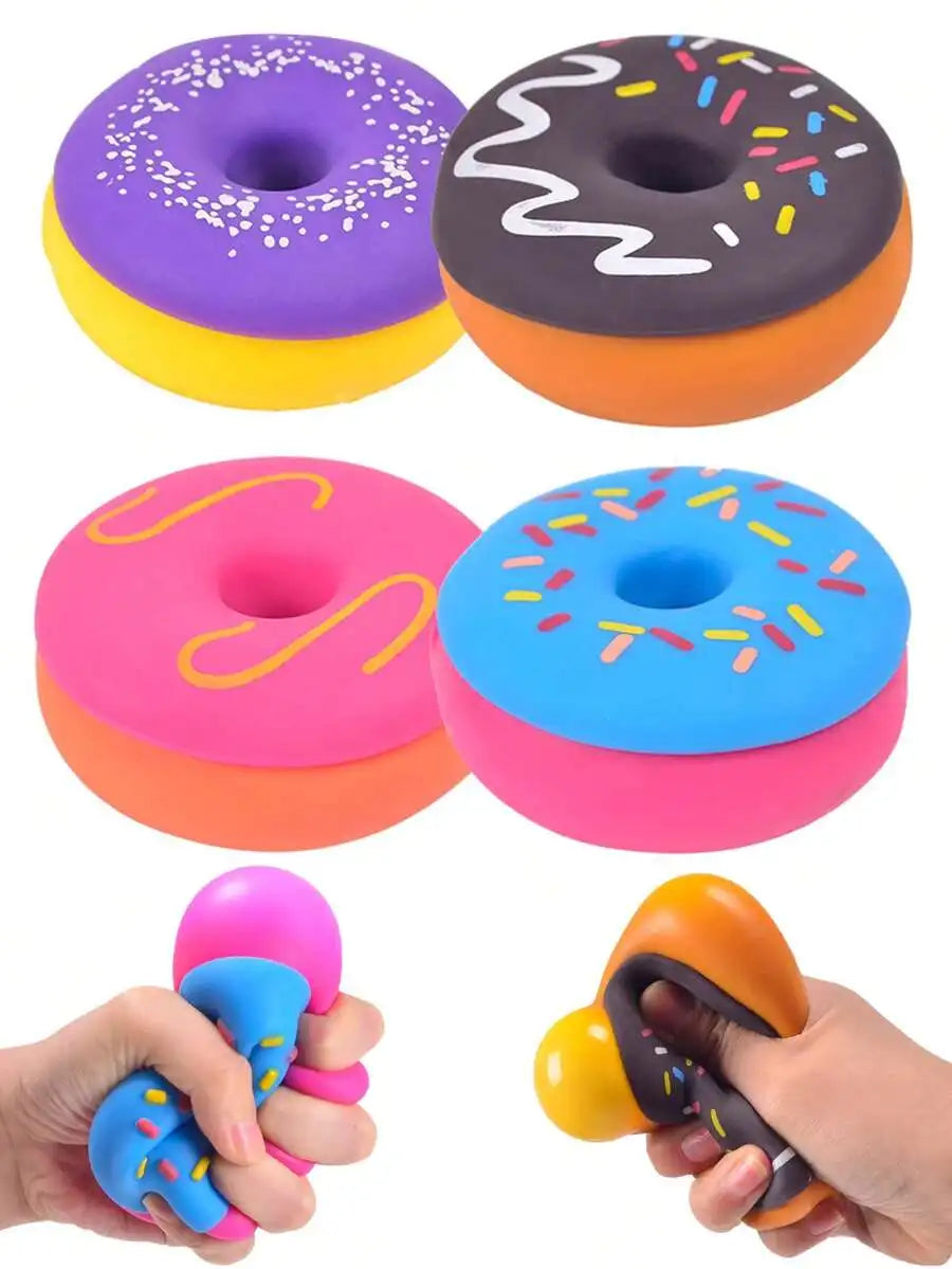 Squeezy Donut Sensory Toy — Soft Silicone (Multiple Colors)