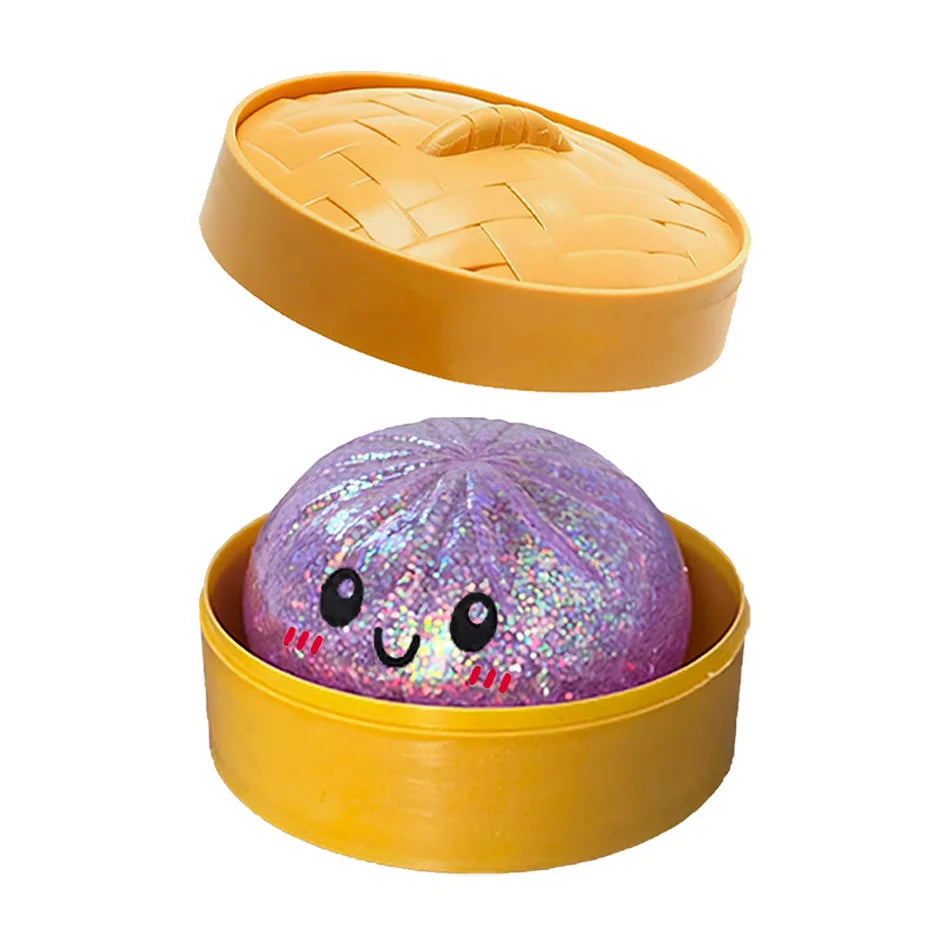 Wholesale 6 Styles Glitter Dumpling Squishy with Box — Bulk Party Gift