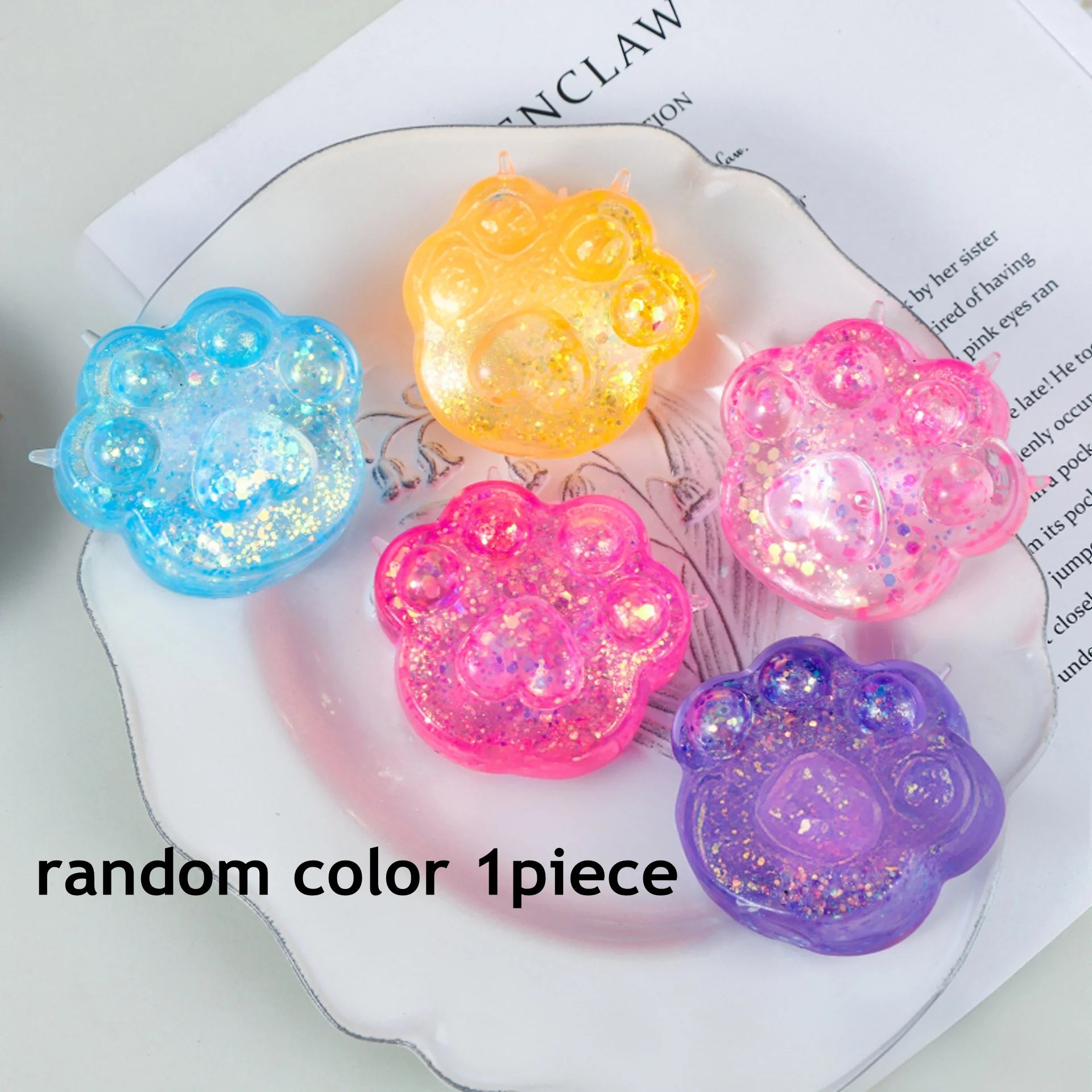 Sequin Cat Paw Squishy Toy