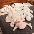 Giant Flying Snow Dragon Plush Pillow