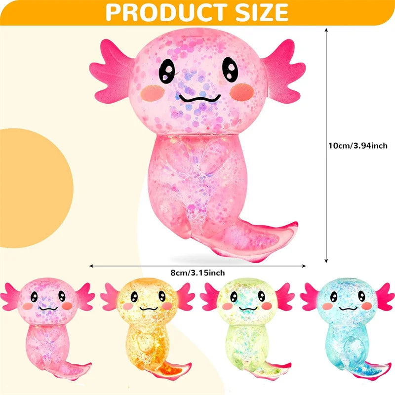 Glitter Axolotl Squishy Toy