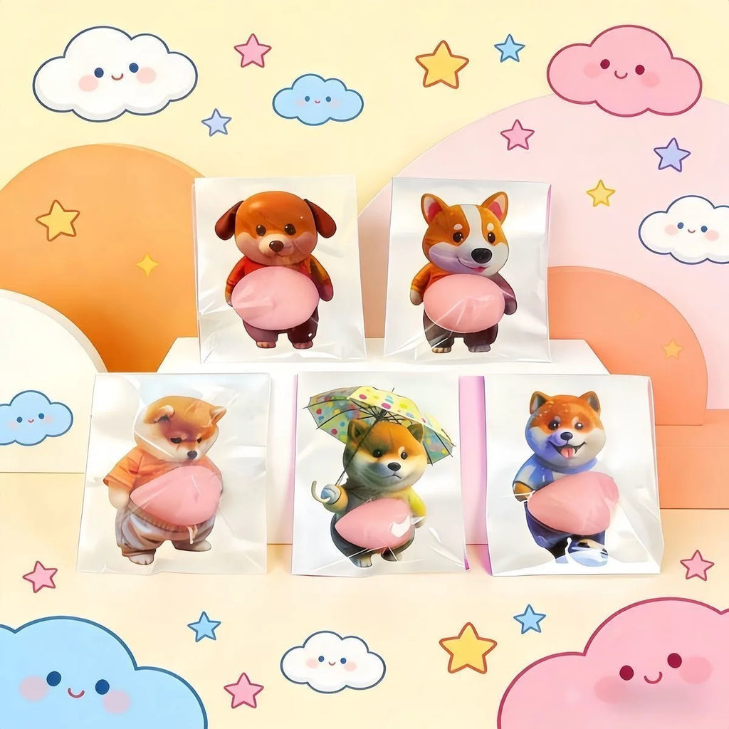 3D Dog and Cat Belly Mochi Squishy Stickers — Fidget Stress Relief