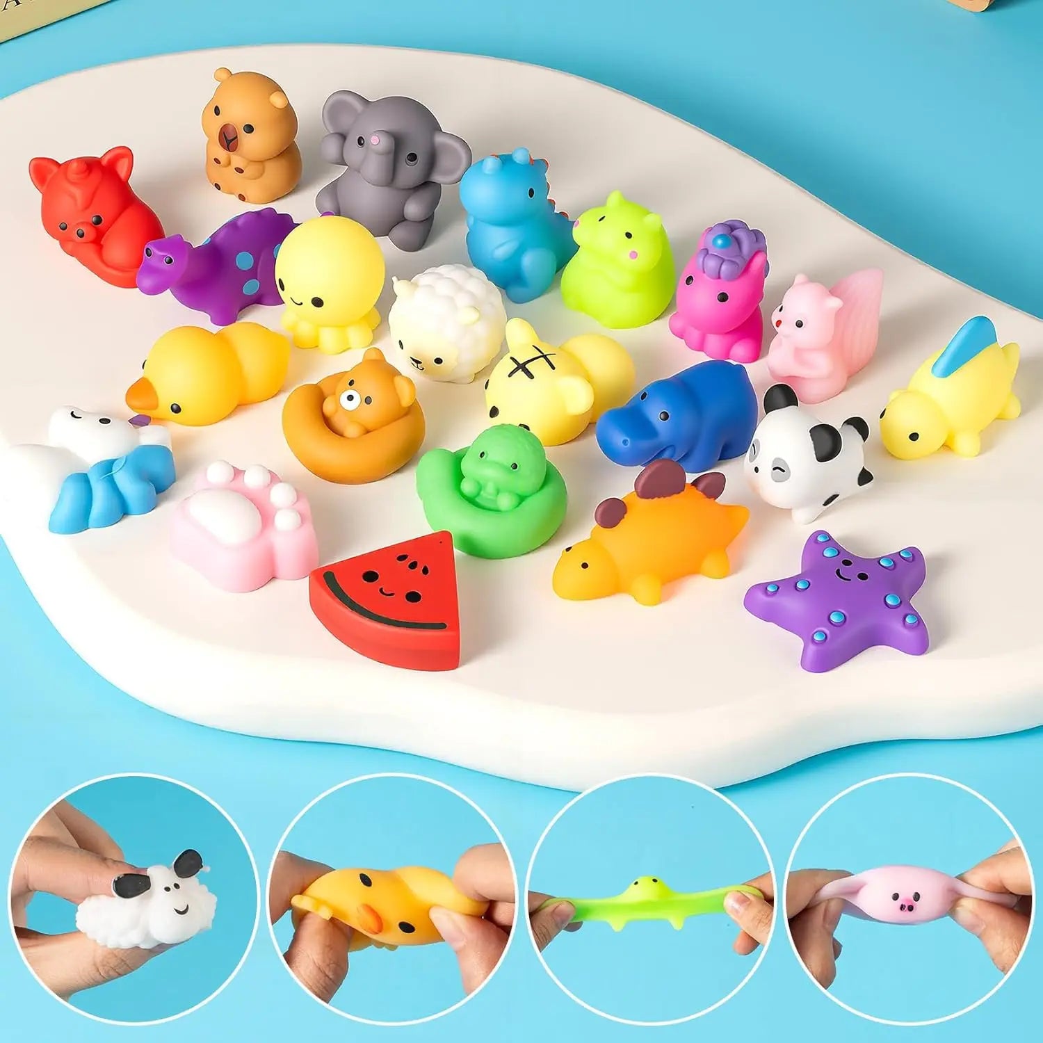 30-Pack Mochi Squishy Toys for Kids — Kawaii Mini Animal Squishies