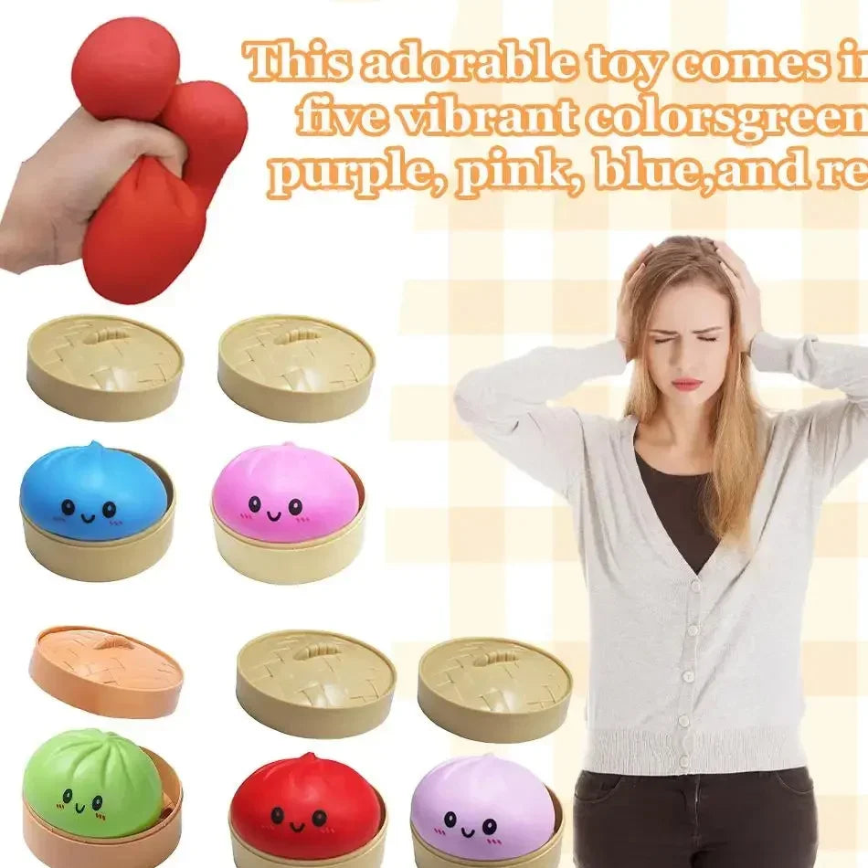 Kawaii Dumpling Bun Squishy — 1 Piece | Pick 1 of 21 Colors | Ships Same Day USA