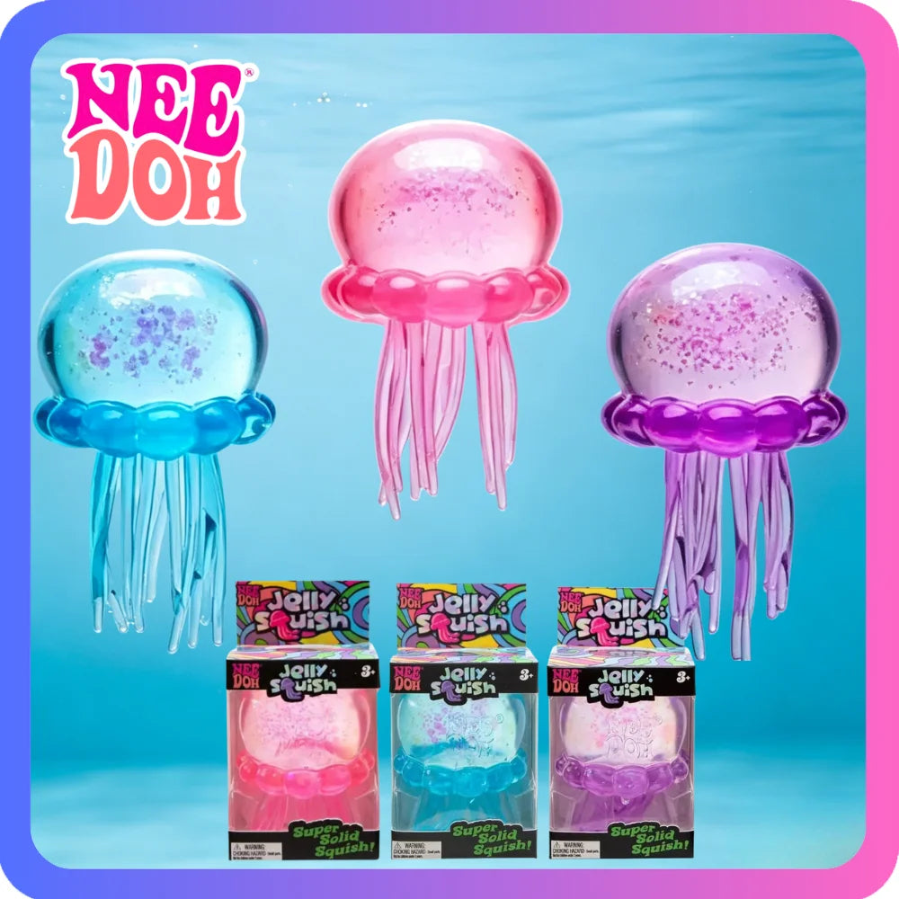 Fuzz Ball Jellyfish Squishy Blind Box — Random Color Squeeze Toy