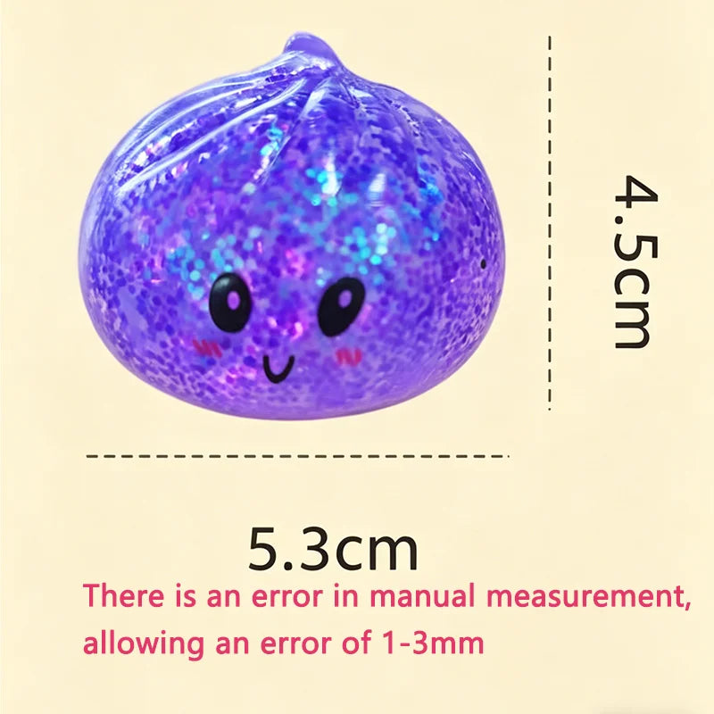 Mini Flash Glitter Dumpling Squeeze Ball — Slow Rebound Sensory Toy