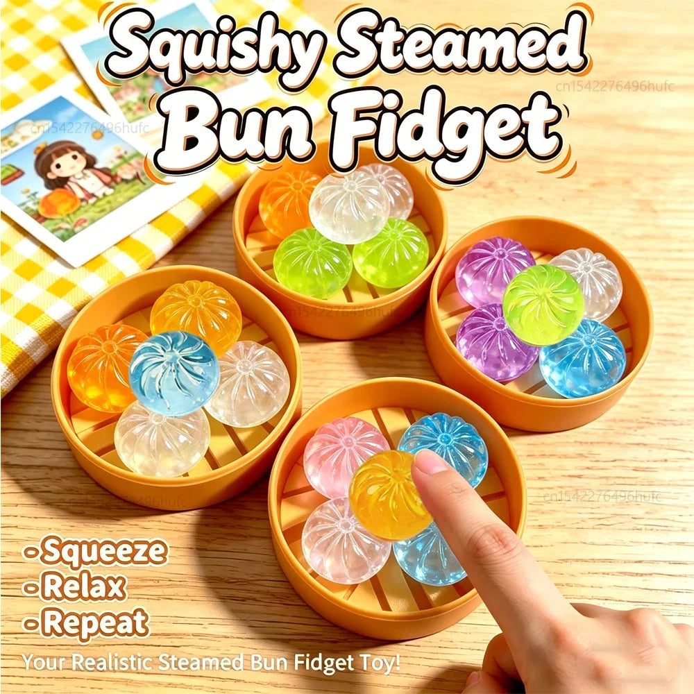 Mini Steamer Bun Squishy Set (5-Pack)