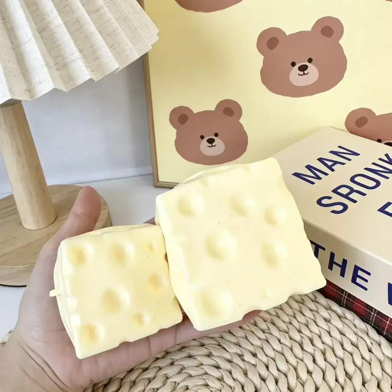 Square Cheese Squishy (7cm) — Ultra-Soft Stress Toy