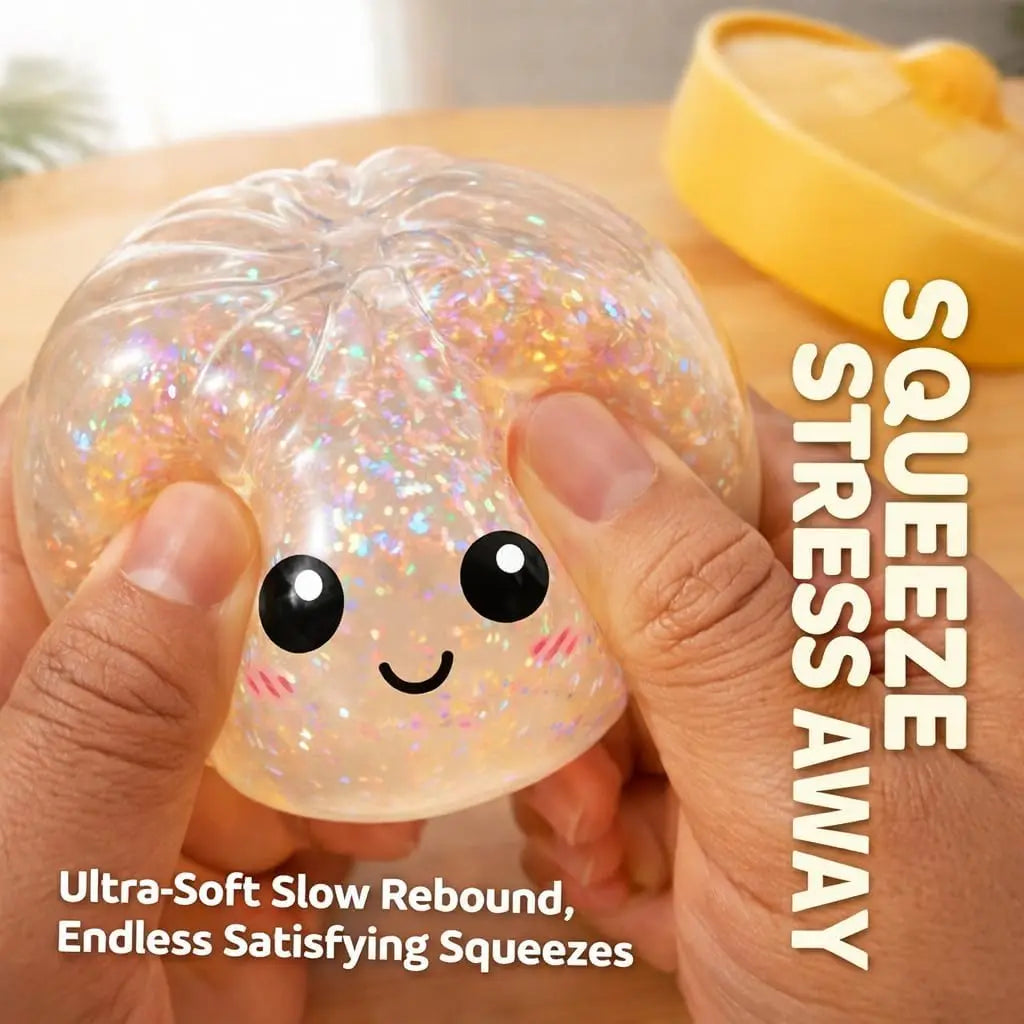 Large Colorful Dumpling Stress Ball with Steamer
