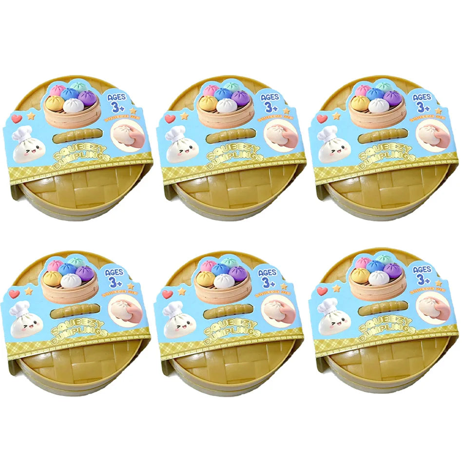 Wholesale 6 Styles Glitter Dumpling Squishy with Box — Bulk Party Gift