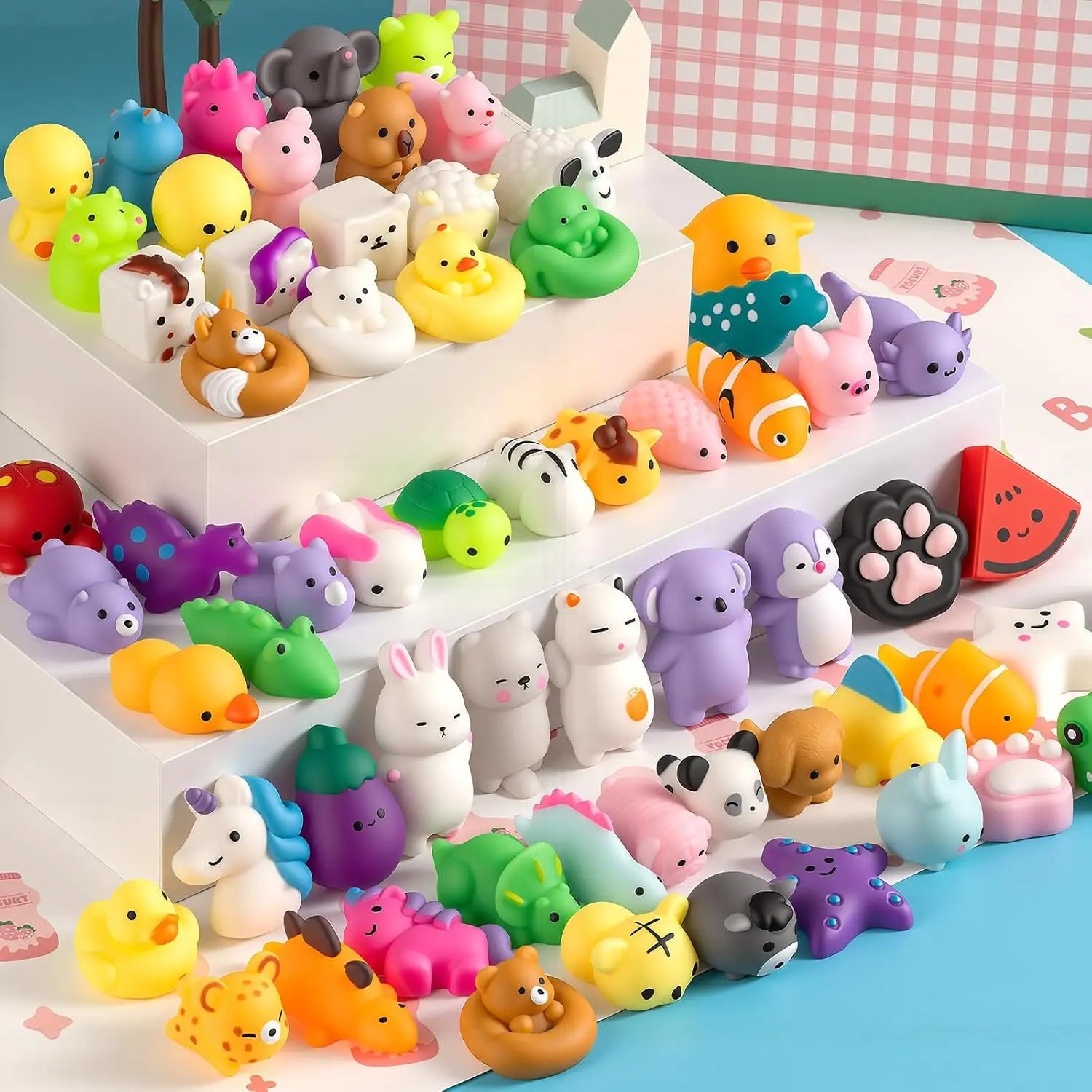 30-Pack Mochi Squishy Toys for Kids — Kawaii Mini Animal Squishies
