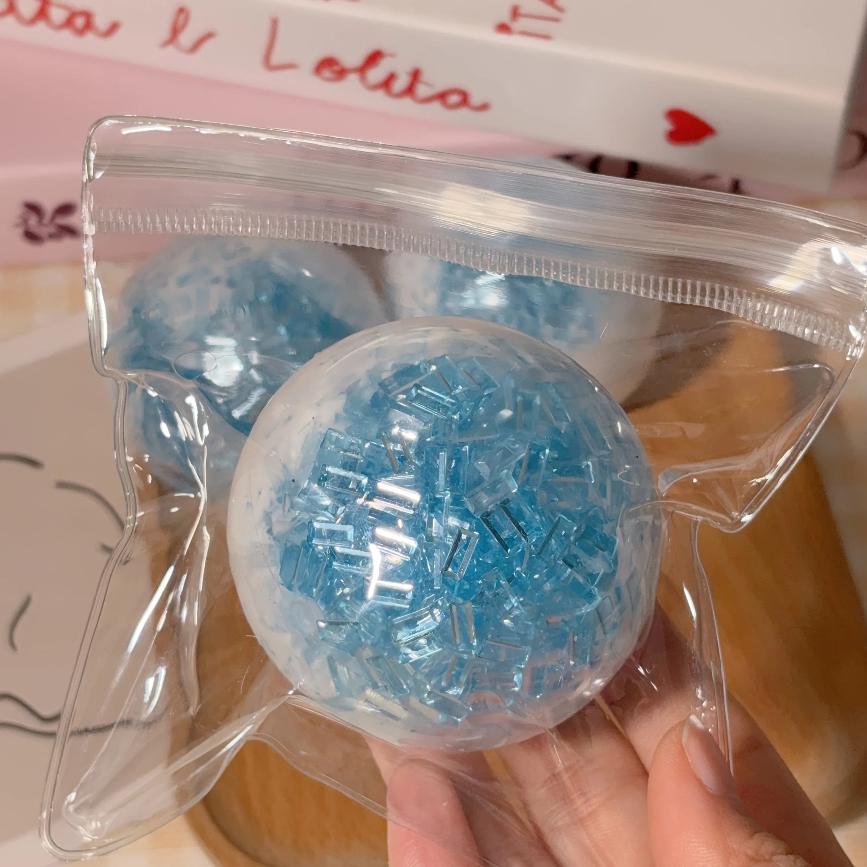 Glacier Ice Crystal Maltose Stress Ball — Clear Squeeze Toy