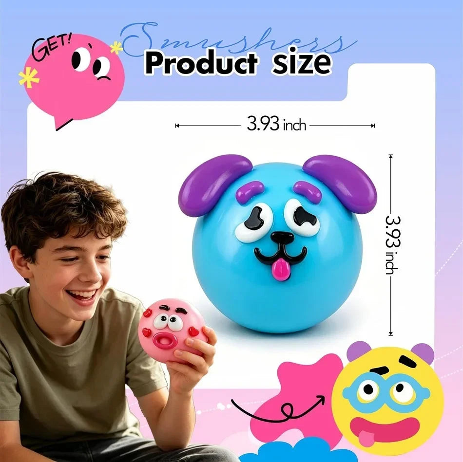 Dog Face Swap Squishy Blind Box — DIY Sensory Squeeze Toy
