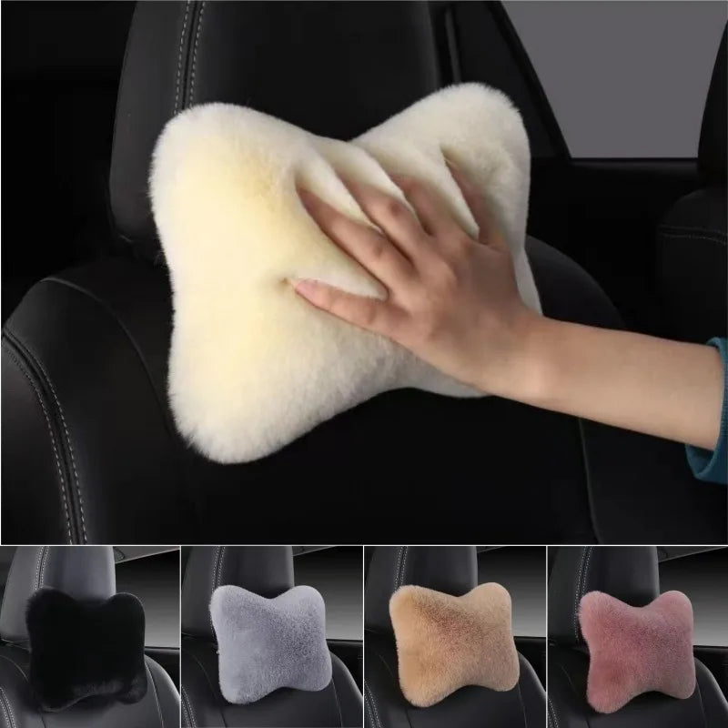 Rabbit Plush Car Headrest Pillow