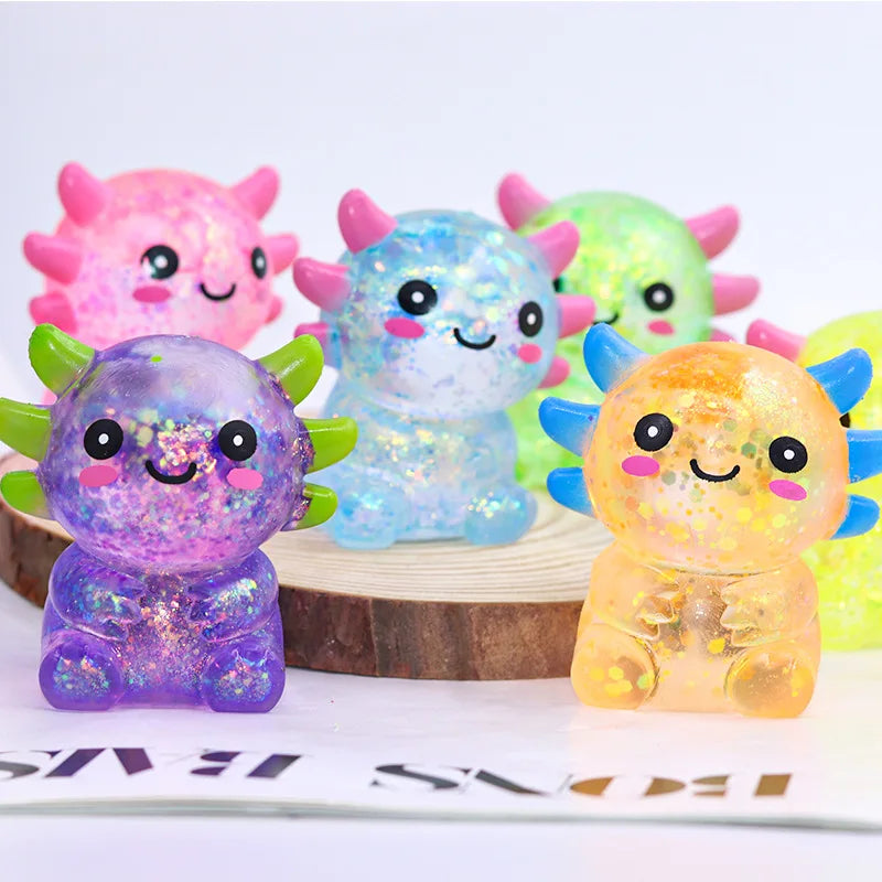Glitter Axolotl Squishy Toy