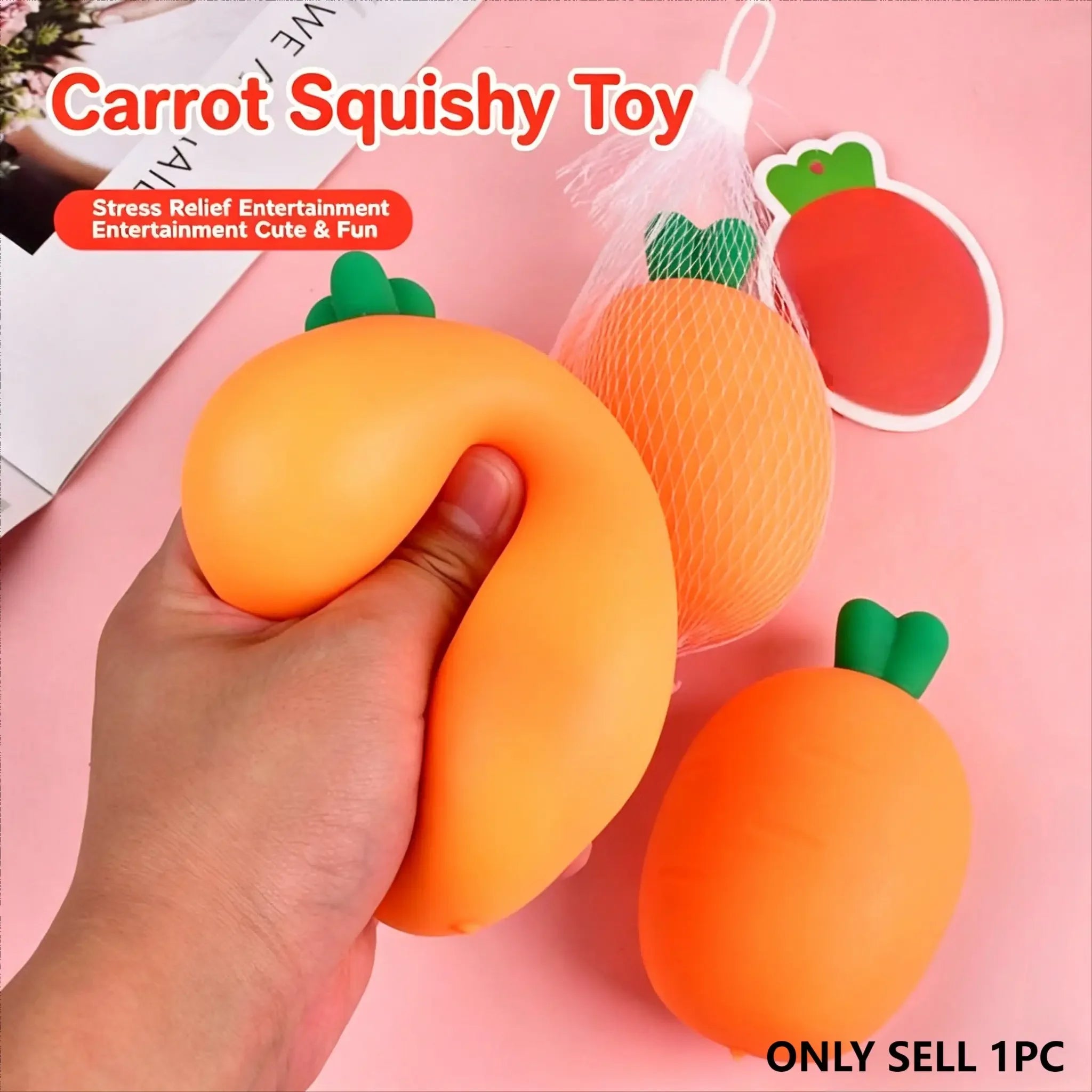 Realistic Carrot Squishy — Slow Rising Vegetable Toy