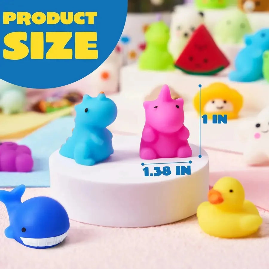 25-Pack Mini Animal Fruit Mochi Squishies — Party Favors Easter Basket