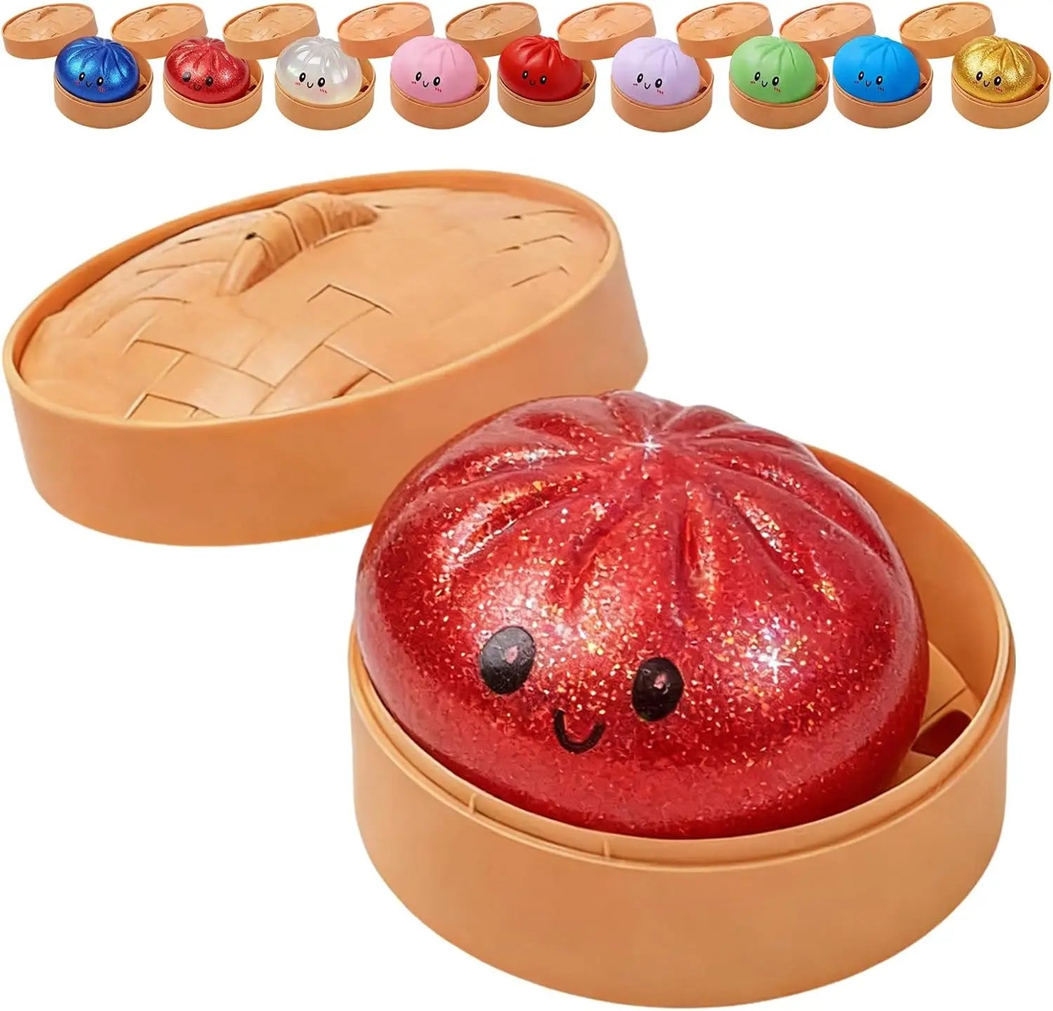 Wholesale Glitter Dumpling Squishy with Box — Sensory Stress Relief